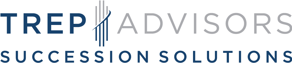 TREP Advisors logo on transparent background with blue tagline