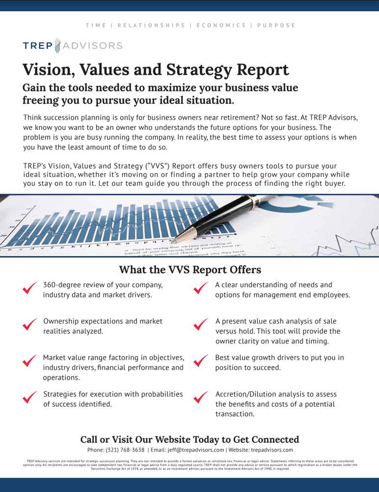 How to value your business: Vision values and strategy report.